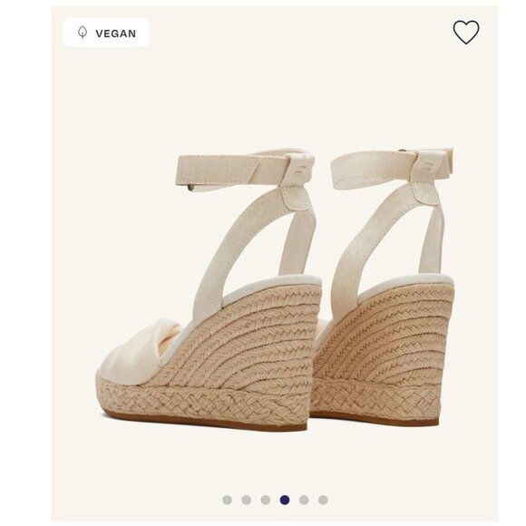 Toms Marisela Wedge Sandals Natural Slubby Woven Size 11 - Picture 15 of 16